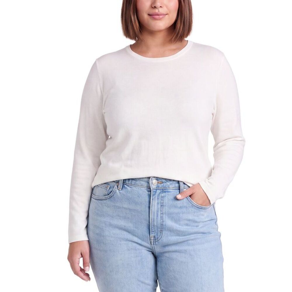 Picadilly Womens Crewneck Sweater, White